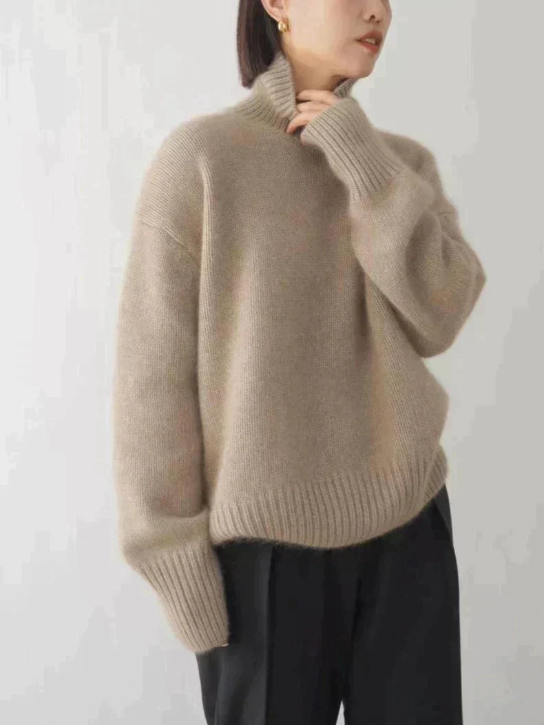Damenpullover mit Rollkragen und langen Ärmeln