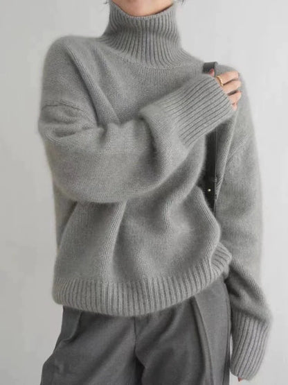 Damenpullover mit Rollkragen und langen Ärmeln