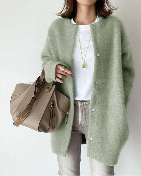 Damen Strickjacke - Elegante Hüftlänge mit Struktur